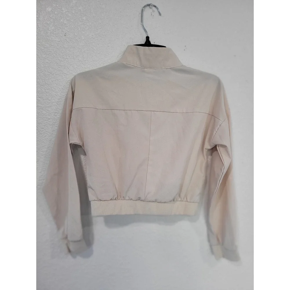 Violet Skye Beige Quarter Zip Cropped Jacket Girls Size S‎ Workout #4